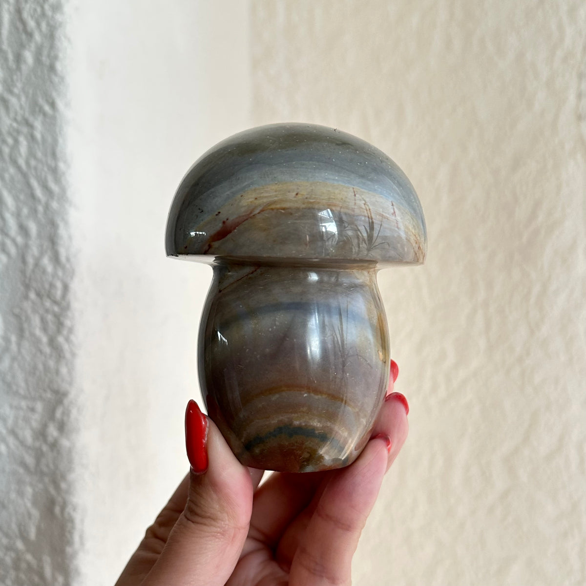 Polychroom jaspis paddenstoel 1476