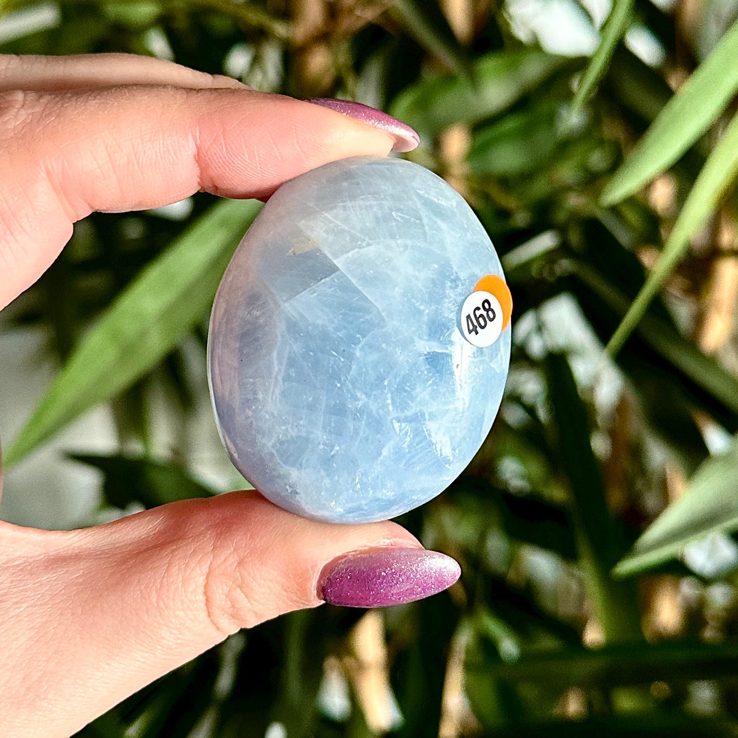 Blauwe calciet handsteen #468