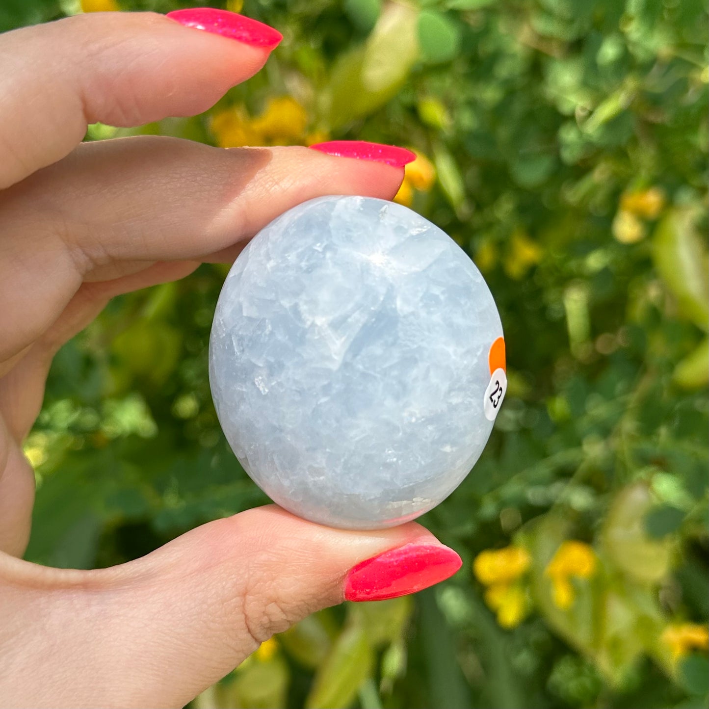 Blauwe calciet handsteen #23