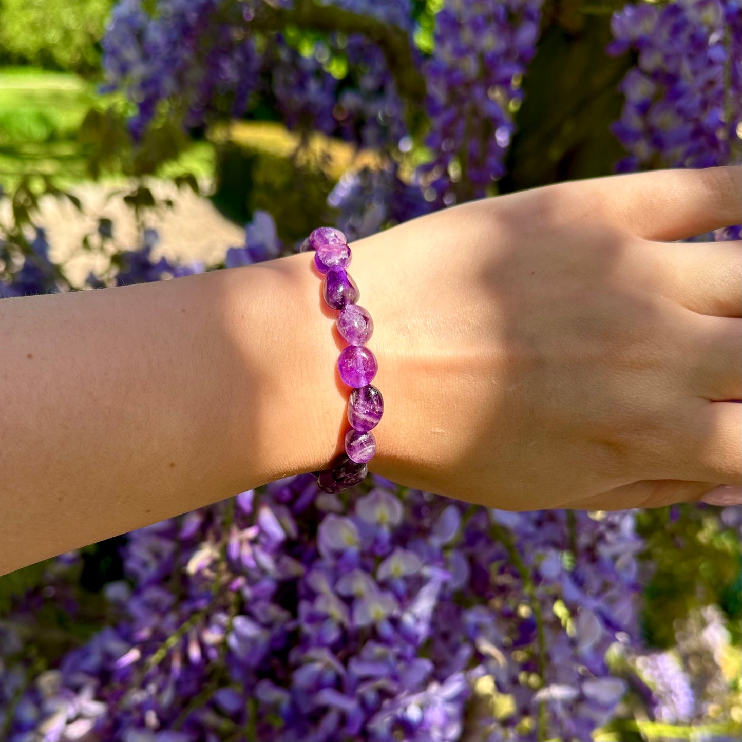 Amethist getrommelde armband