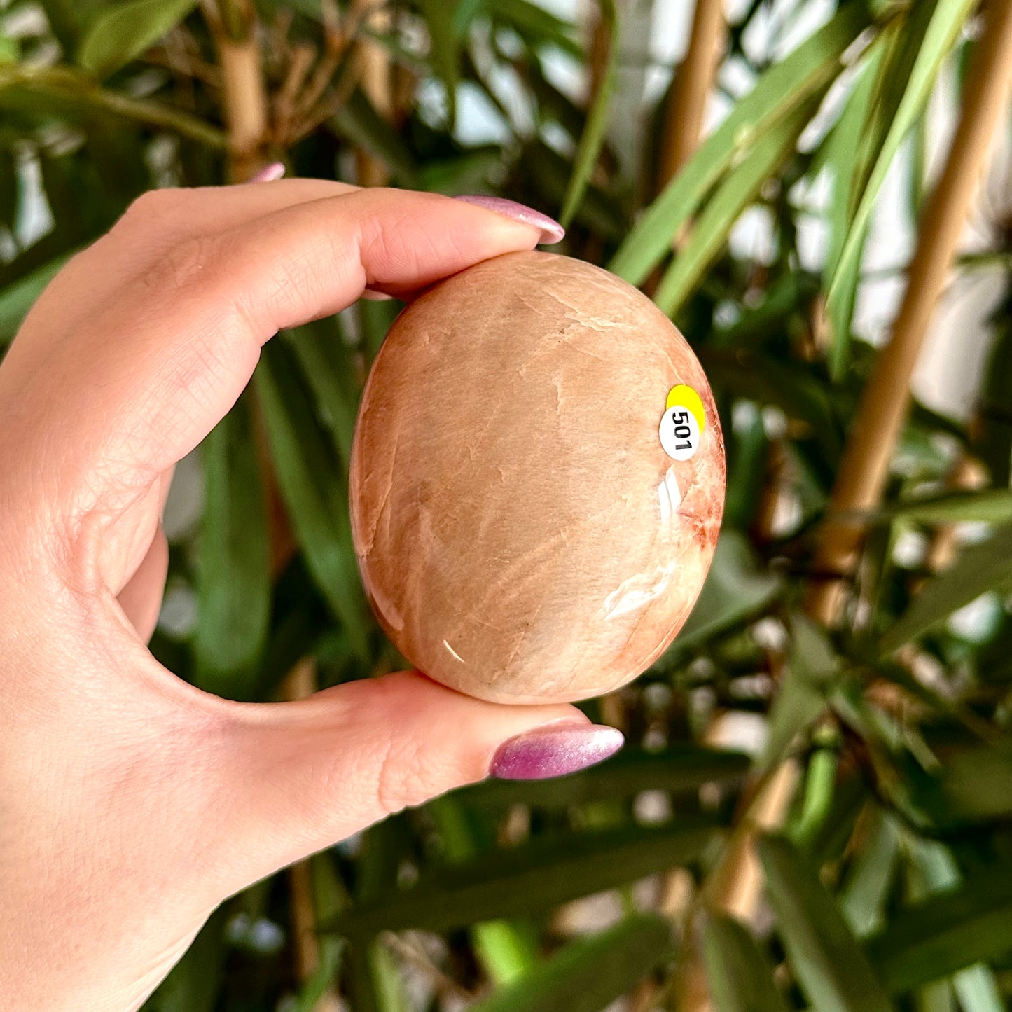 Perzik maansteen handsteen #501