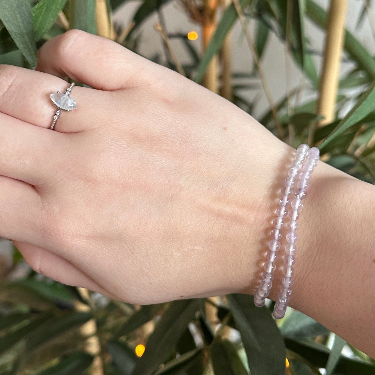 Lavendel kwarts armband 4mm