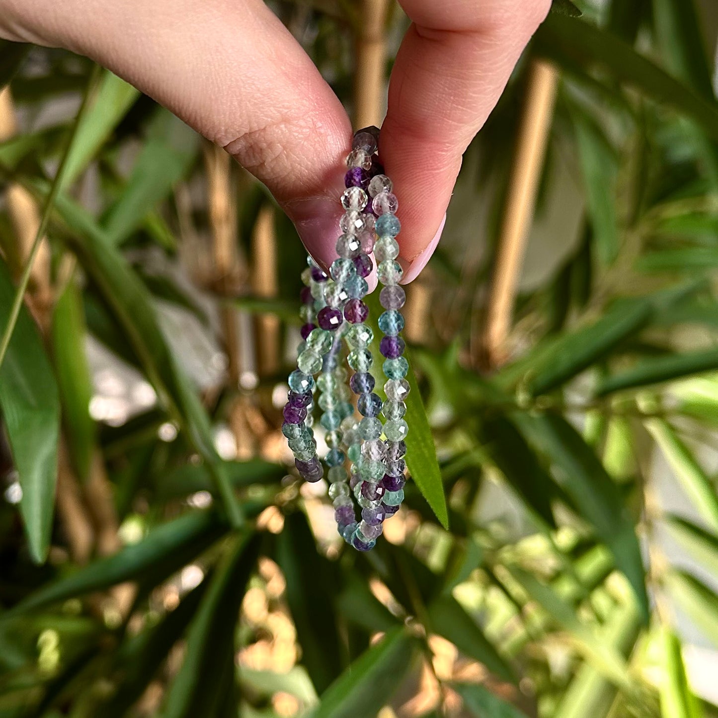 Fluoriet armband 4mm facet