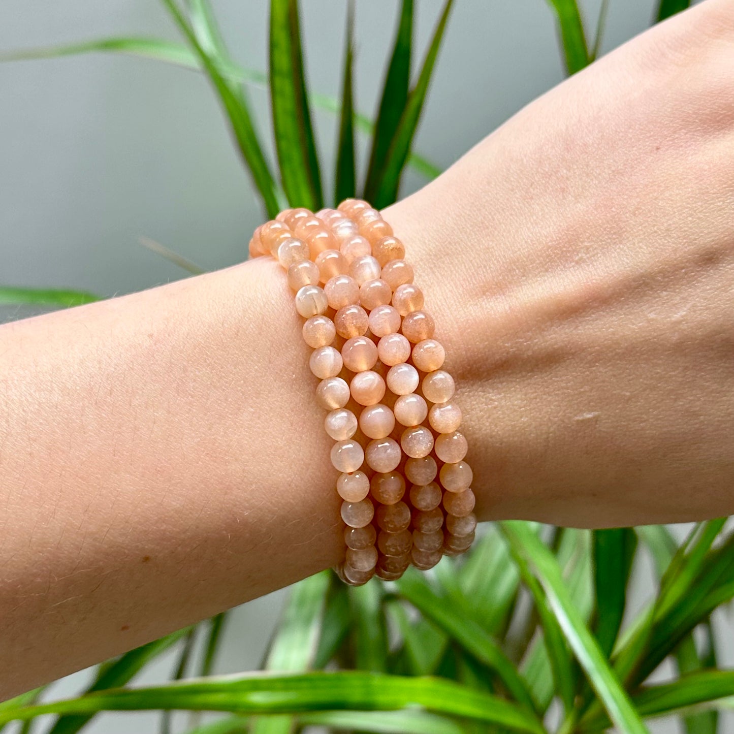 Maansteen armband 5mm - flashy!