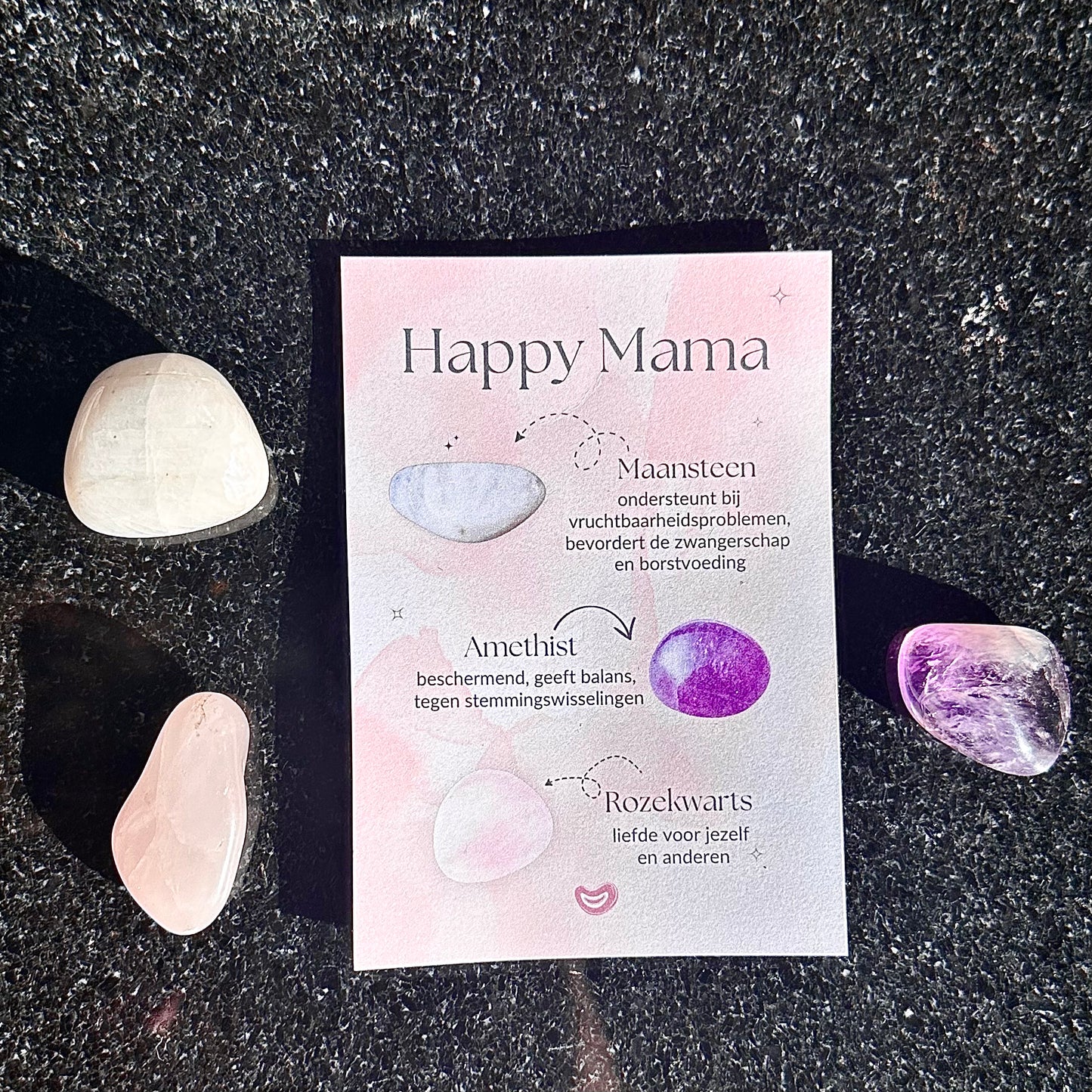 Diverse cadeausetjes met trommelstenen