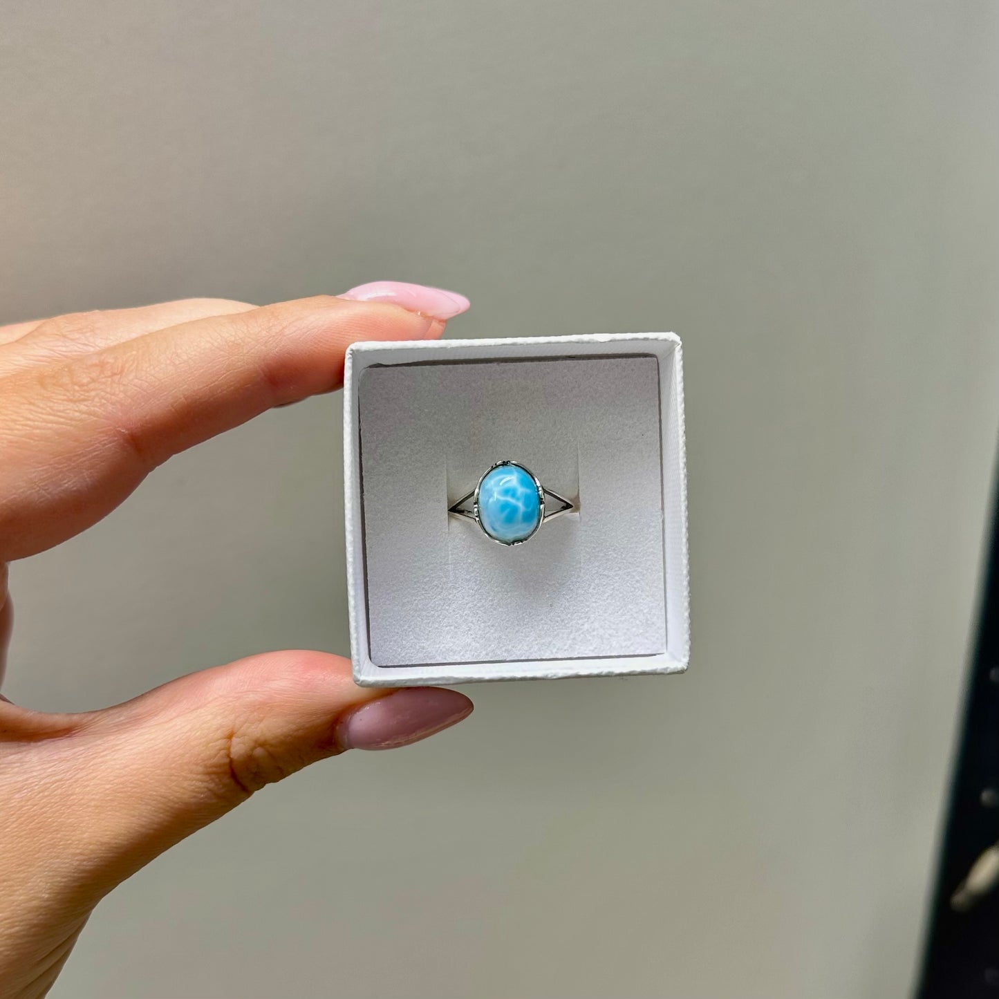 Larimar ring 925 zilver