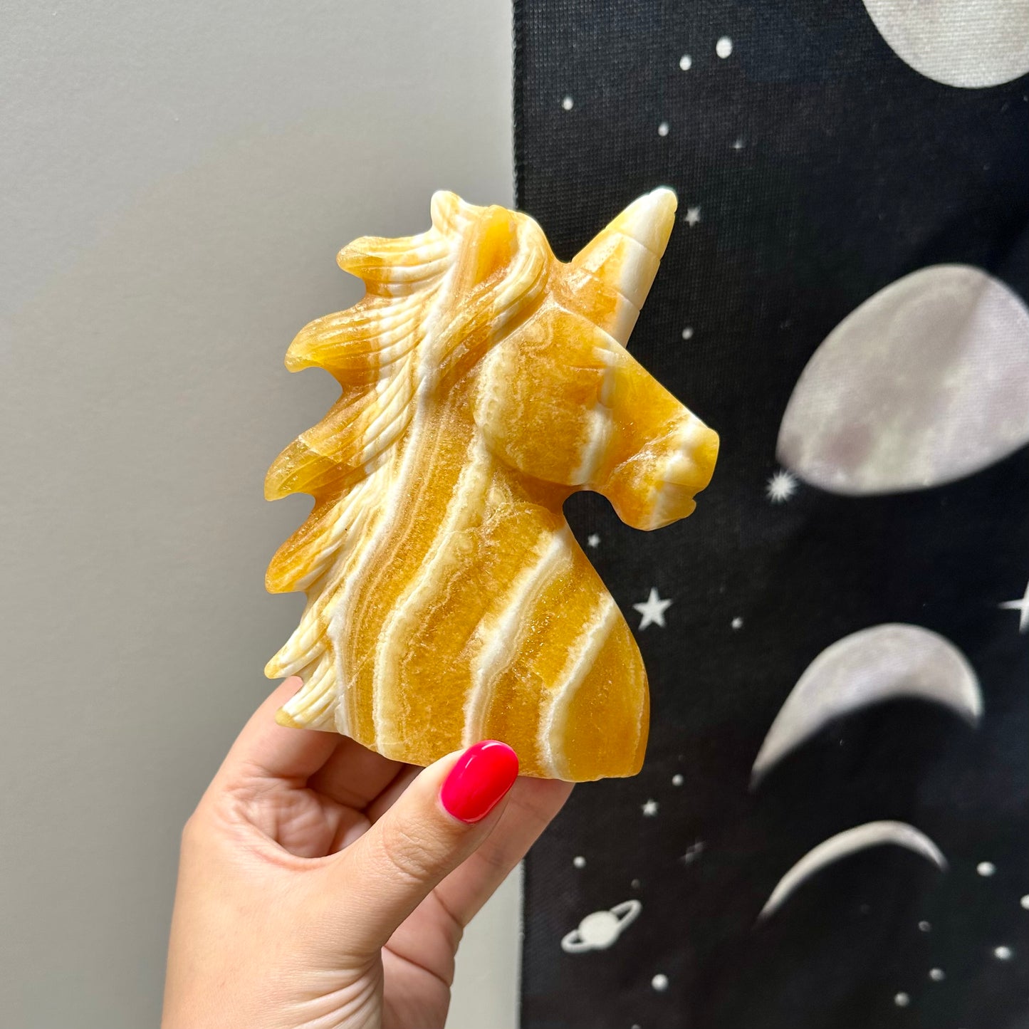 Oranje calciet unicorn