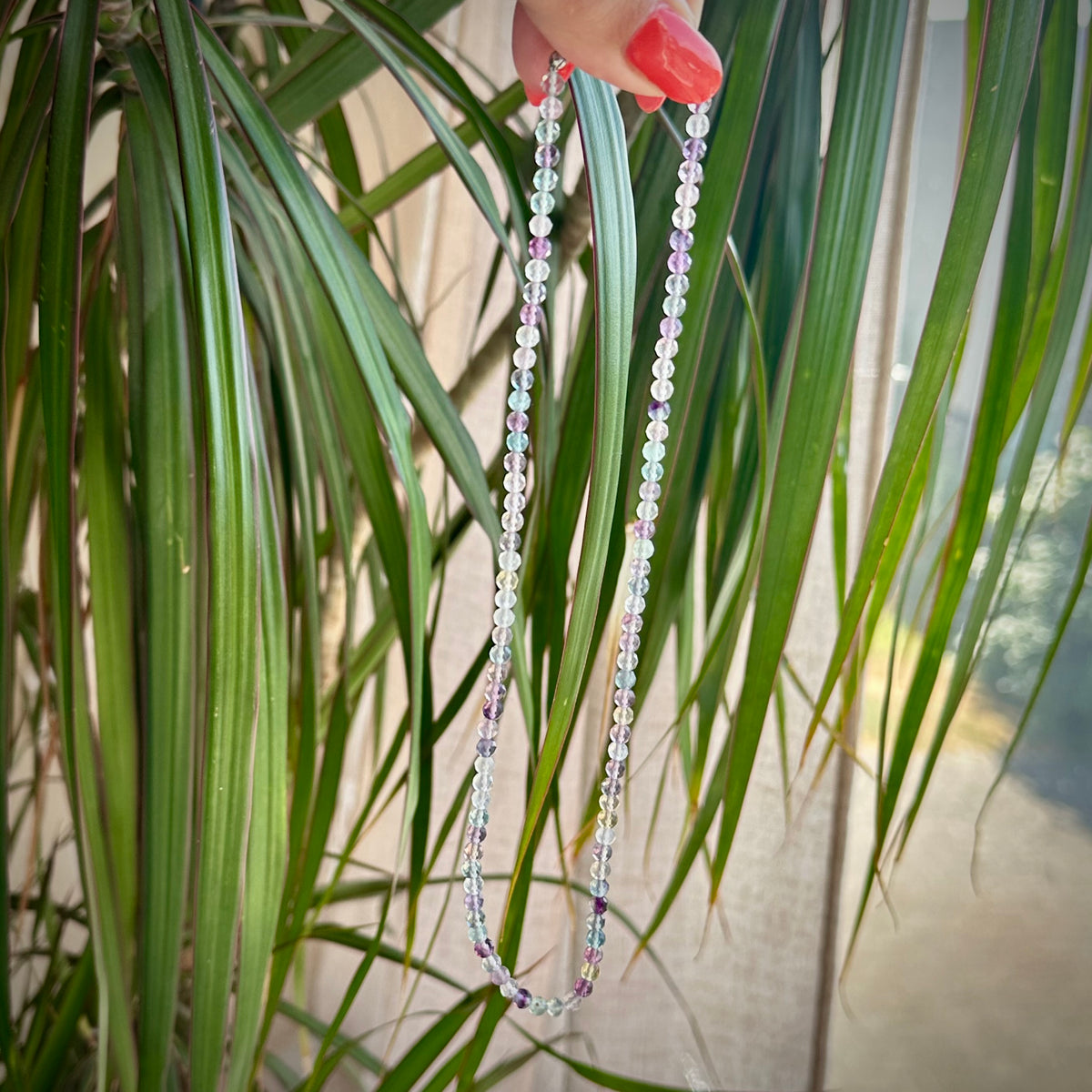 Fluoriet ketting facet geslepen 45 cm