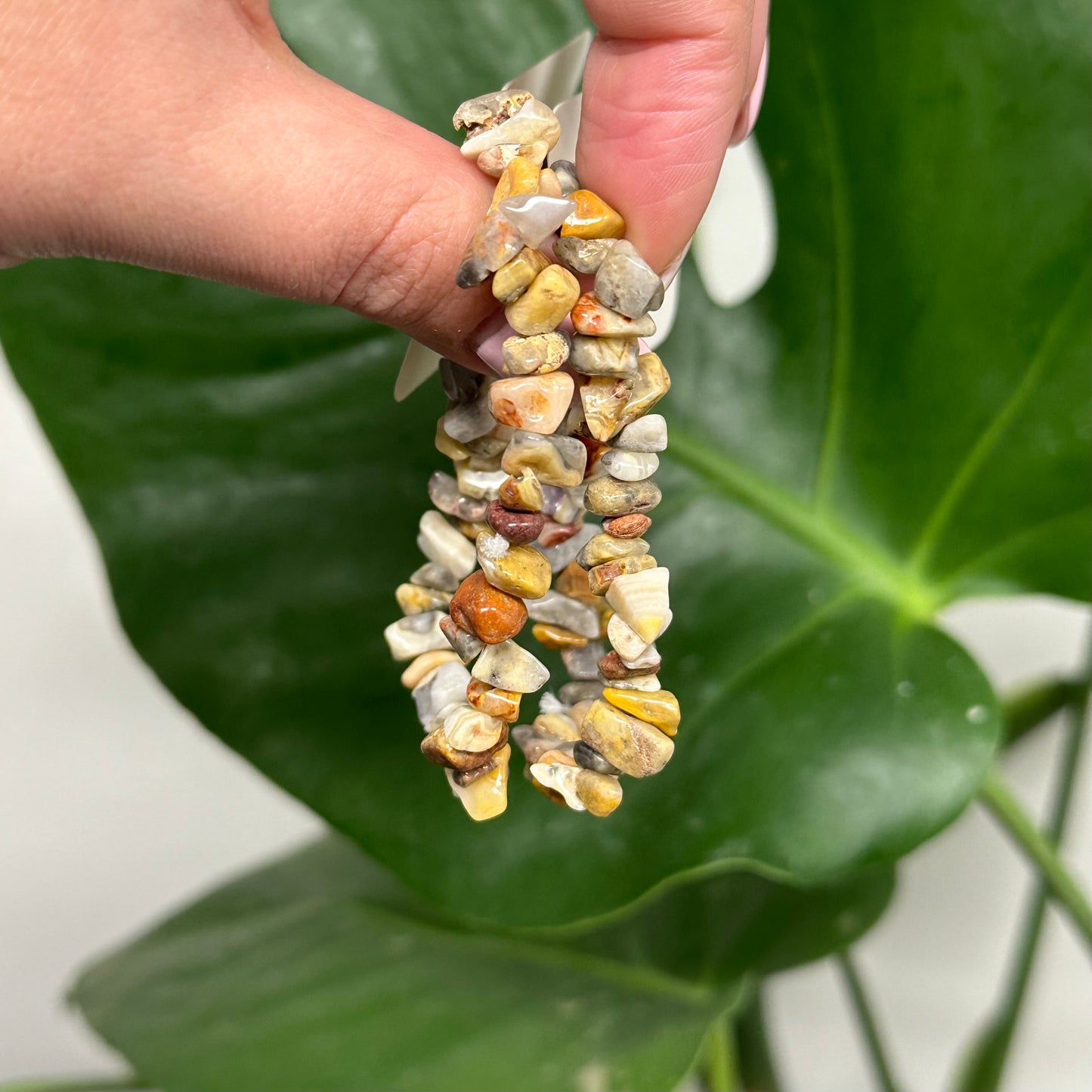 Crazy lace agaat chip armband