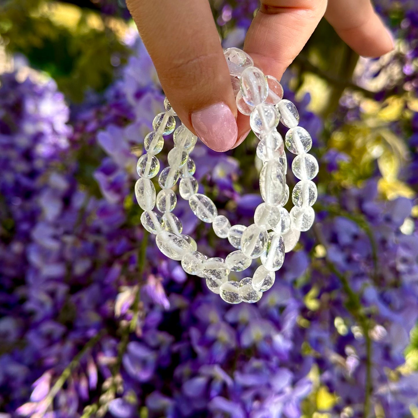 Bergkristal getrommelde armband