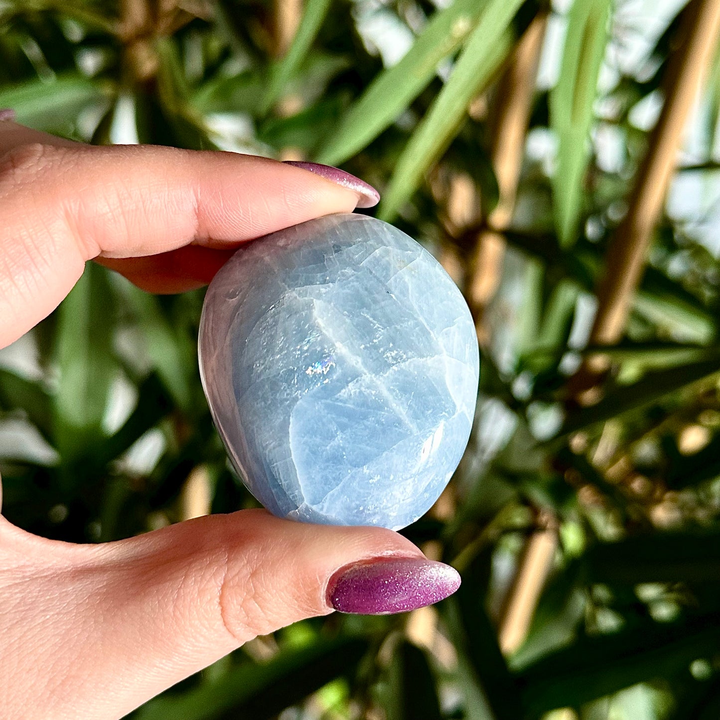Blauwe calciet handsteen #466