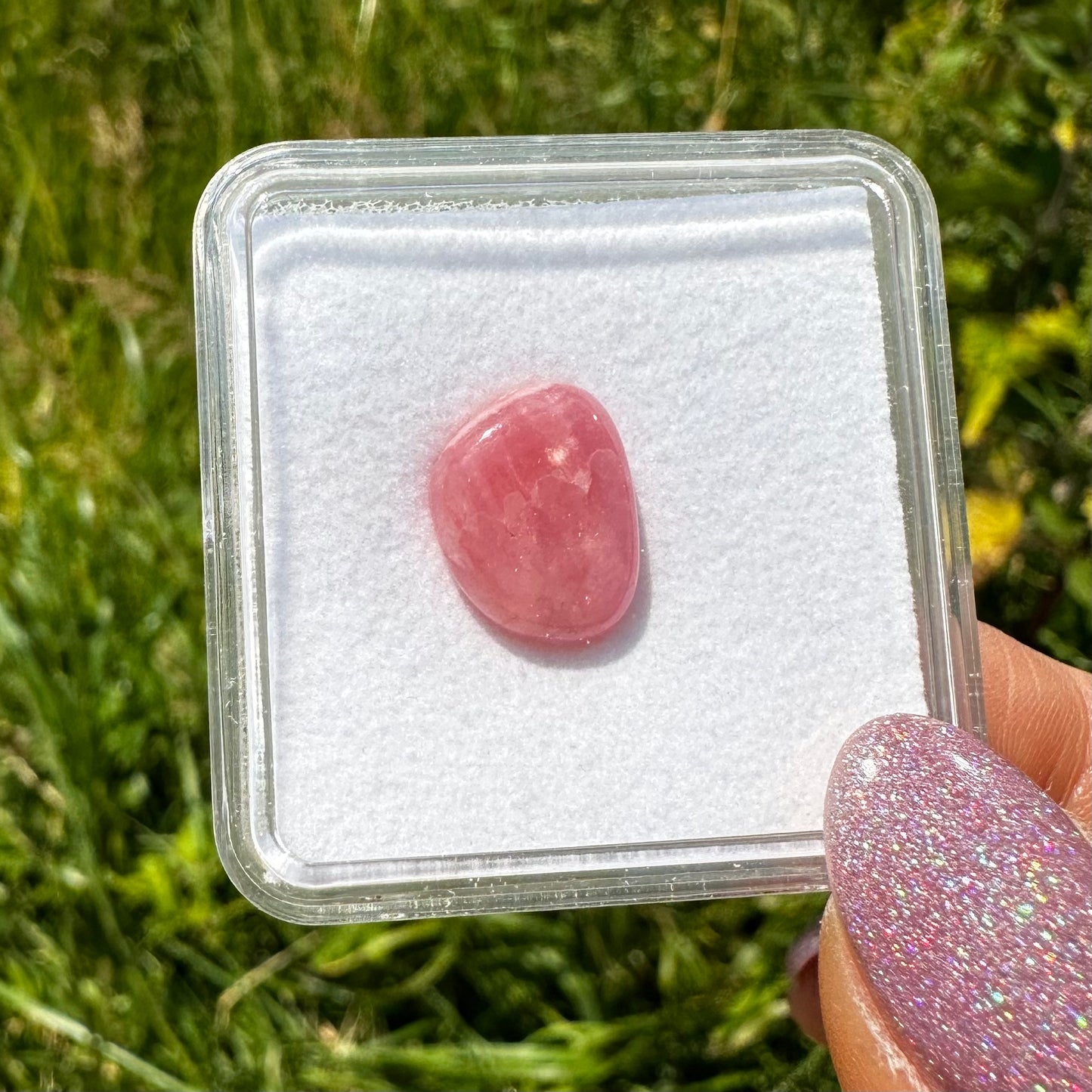 Rhodochrosiet in doosje