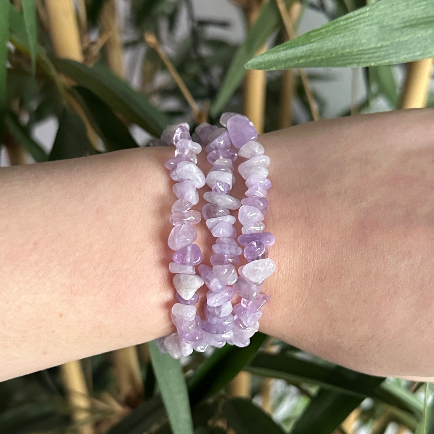 Lavendel amethist chip armband