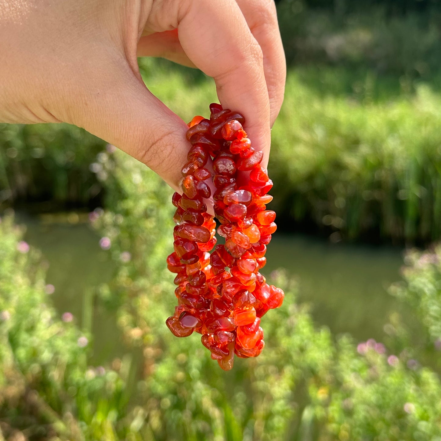 Carneool chip armband