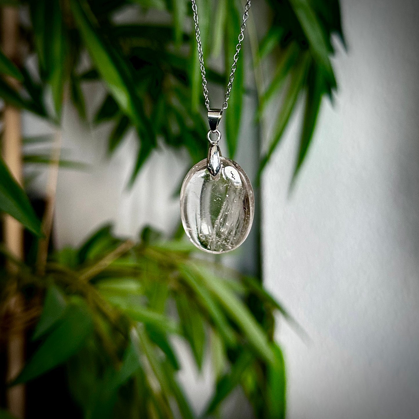 Bergkristal kettinghangers - zilver