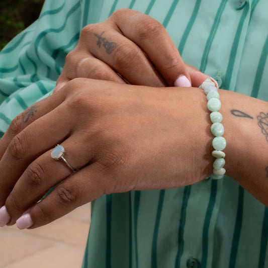 Amazoniet getrommelde armband