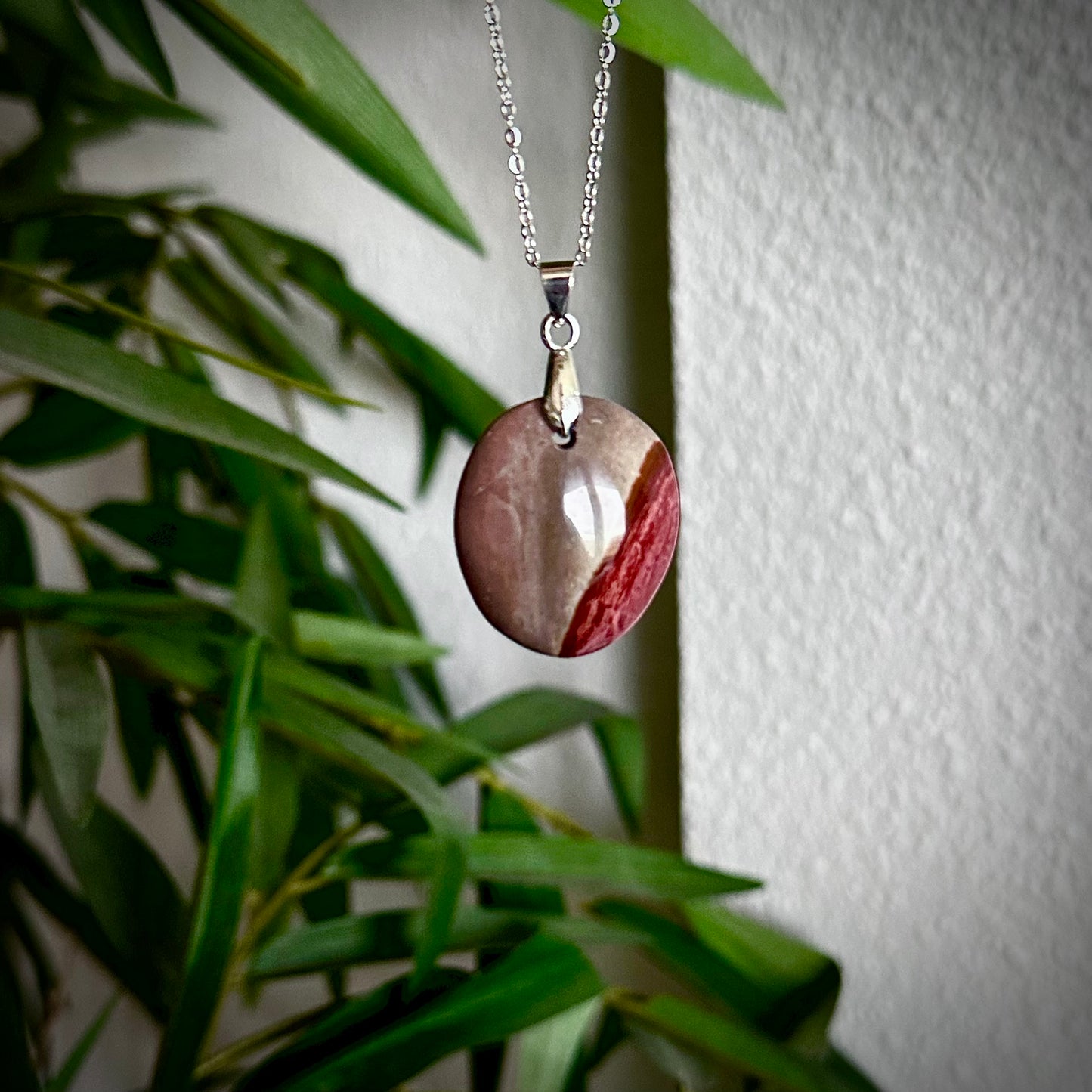 Polychroom jaspis kettinghangers - zilver