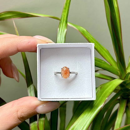 Zonnesteen ring 925 zilver