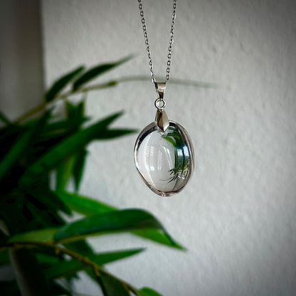 Bergkristal kettinghangers - zilver