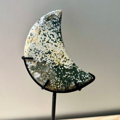 Oceaan jaspis maan op standaard #1