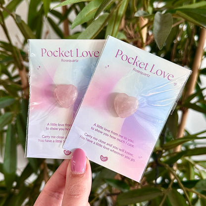 Pocket love - Rozenkwarts hartje in cadeauzakje