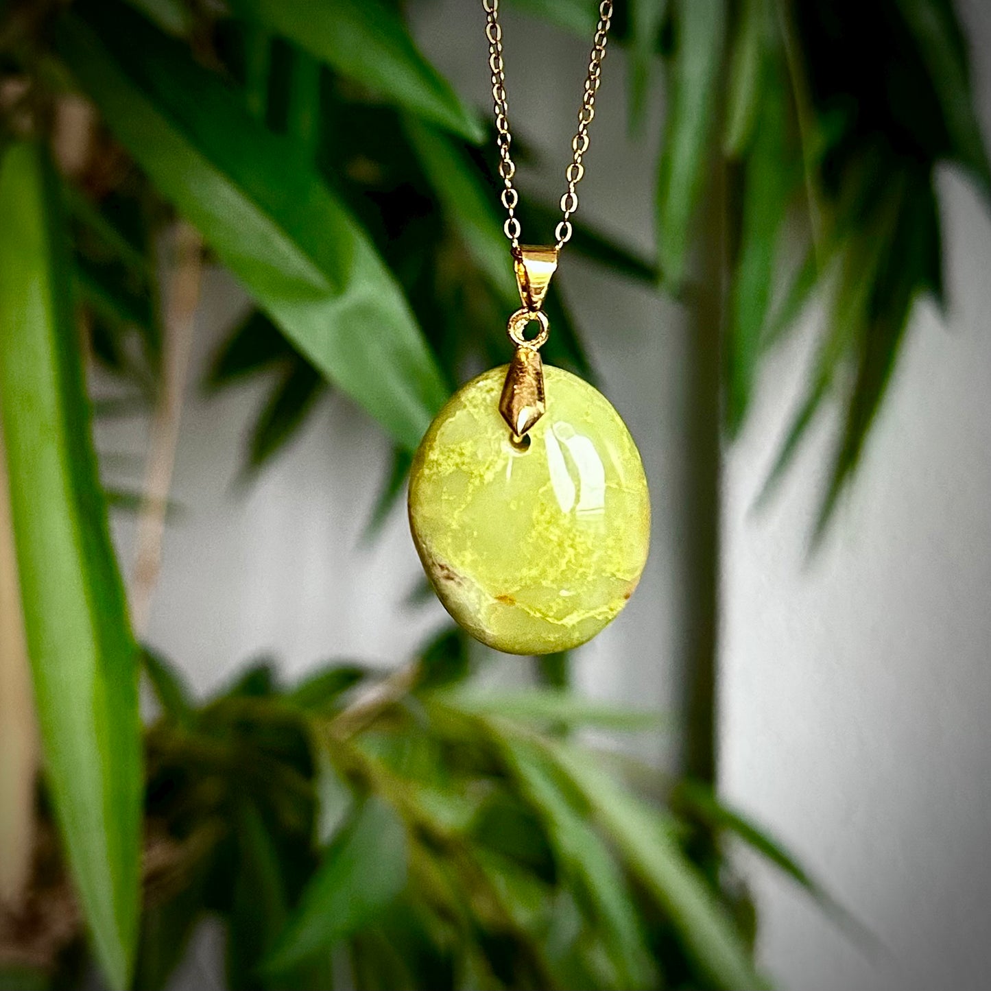 Groene opaal kettinghangers - goud