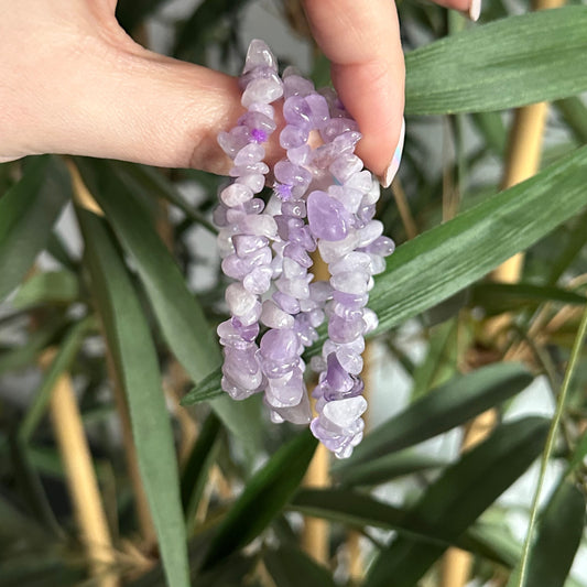 Lavendel amethist chip armband