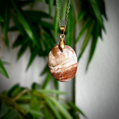 Versteend hout kettinghangers - goud