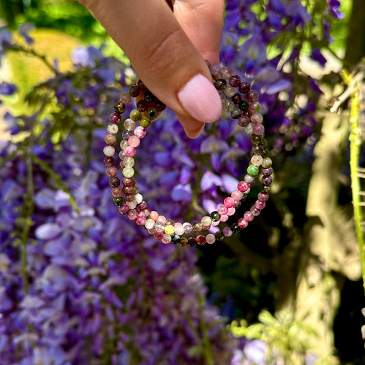 Toermalijn mix armband 4mm