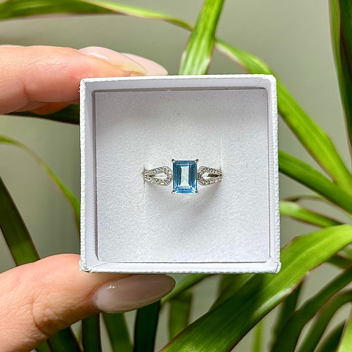 Aquamarijn ring 925 zilver