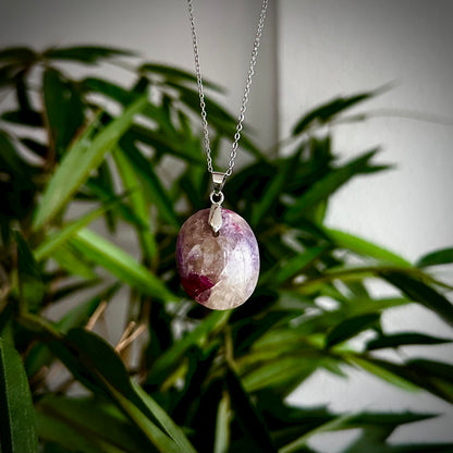 Lepidoliet kettinghangers - zilver