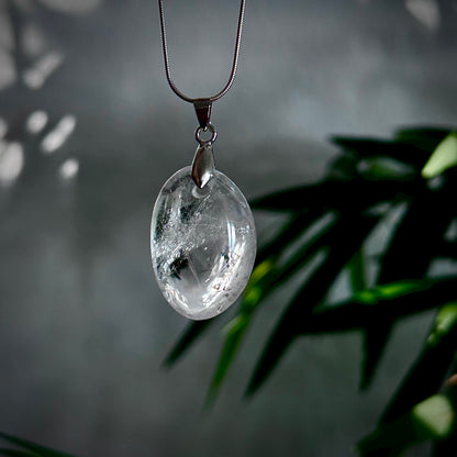 Bergkristal kettinghangers - zilver