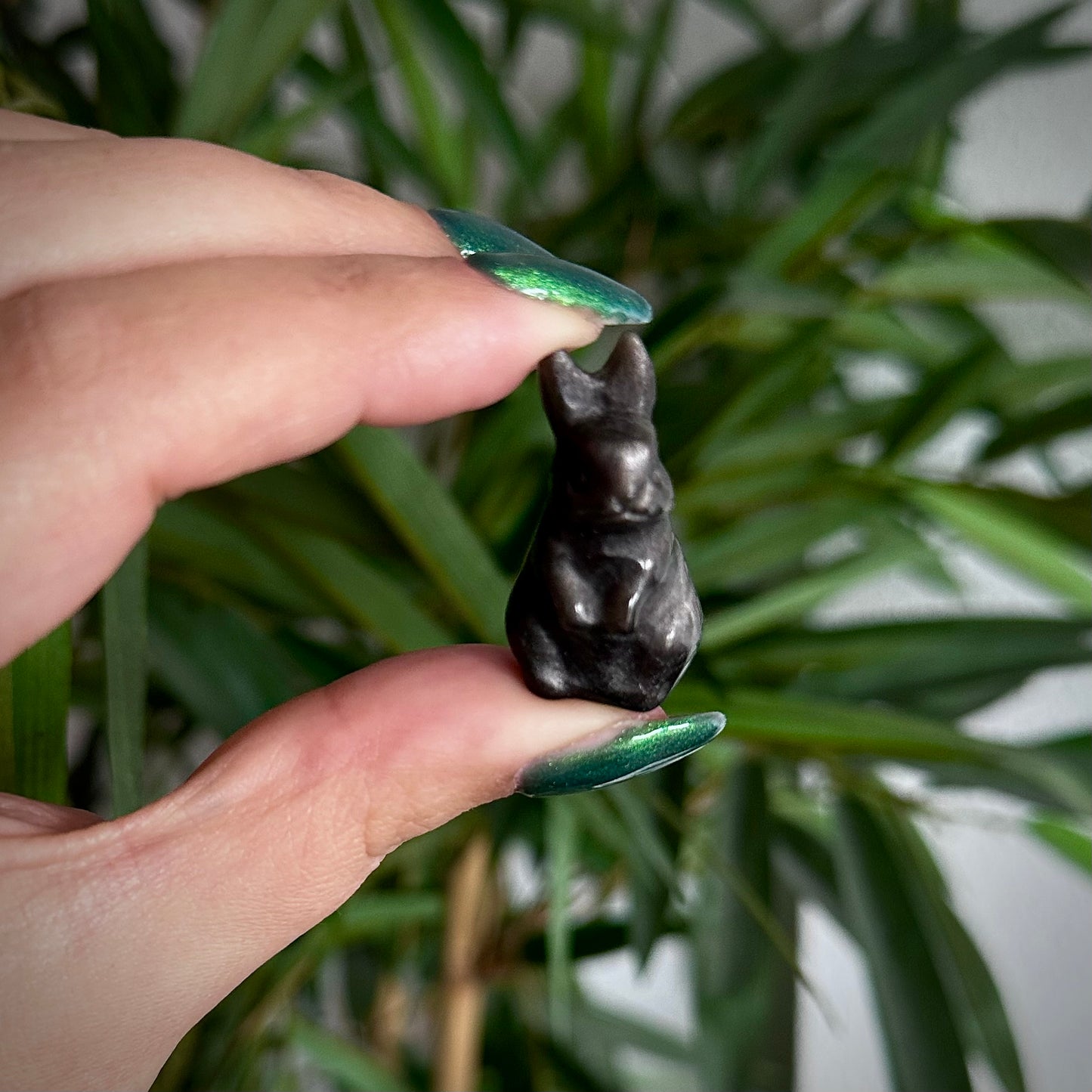 Zilver obsidiaan konijntje