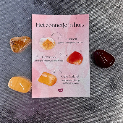 Diverse cadeausetjes met trommelstenen