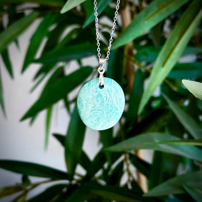 Amazoniet kettinghangers - zilver