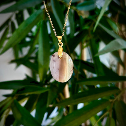 Dendriet agaat kettinghangers - goud