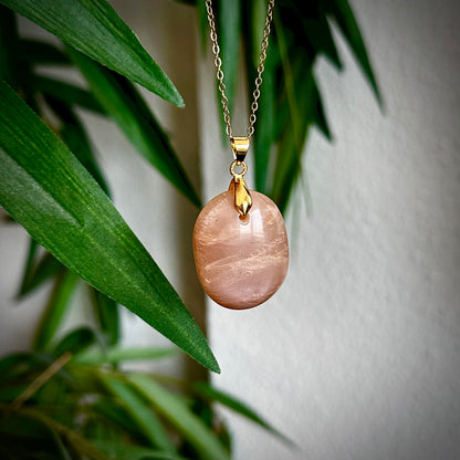 Lichte maansteen kettinghangers - goud