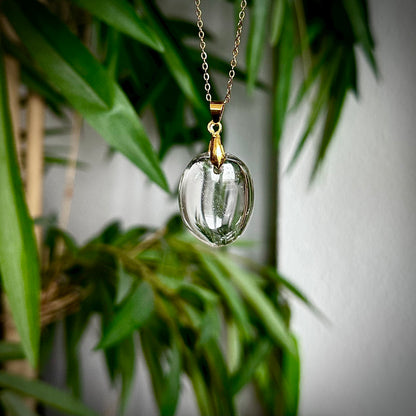 Bergkristal kettinghangers - goud