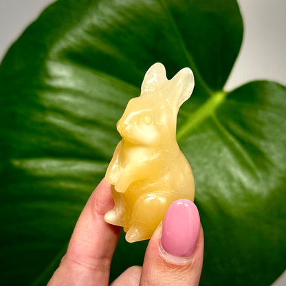 Carving konijn oranje calciet