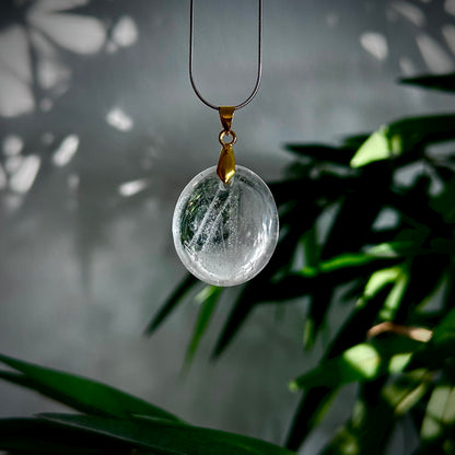 Bergkristal kettinghangers - goud