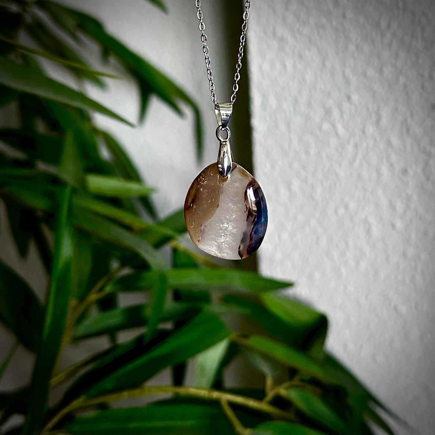 Dendriet agaat kettinghangers - zilver