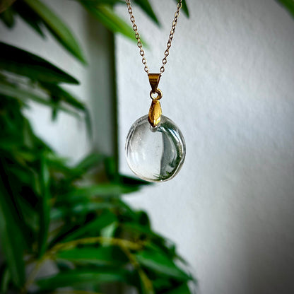 Bergkristal kettinghangers - goud