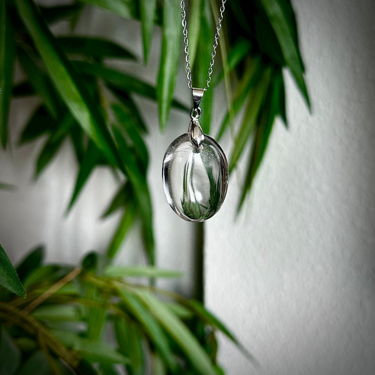 Bergkristal kettinghangers - zilver