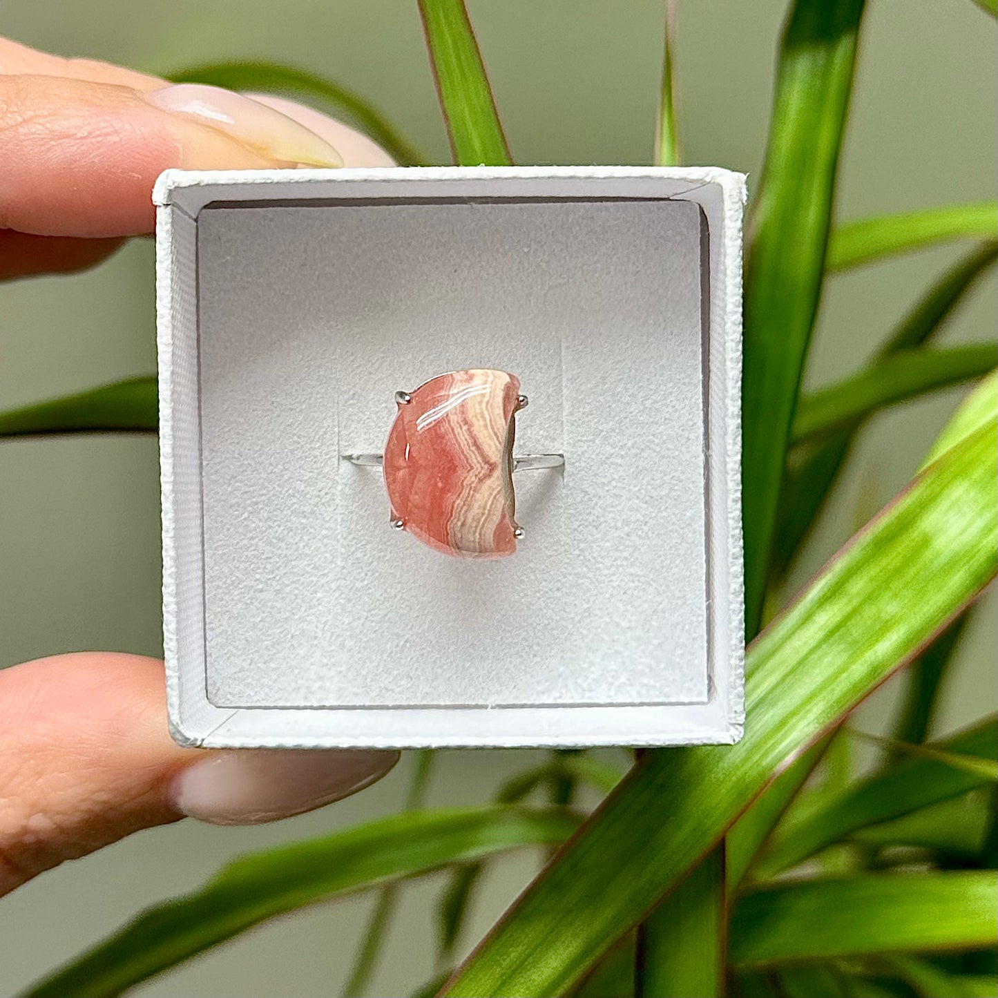 Rhodochrosiet ring 925 zilver