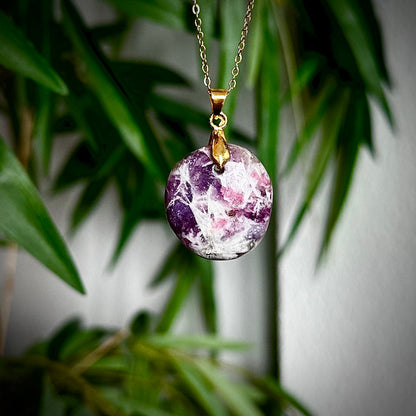 Lepidoliet kettinghangers - goud