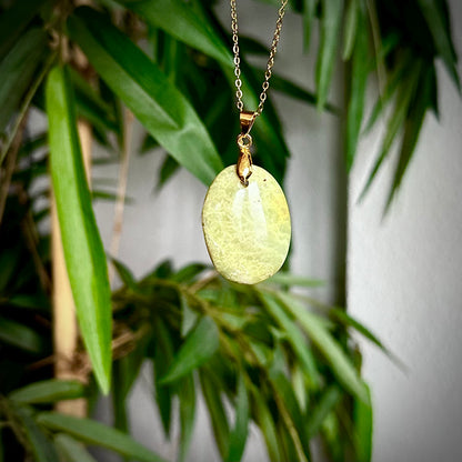 Groene opaal kettinghangers - goud