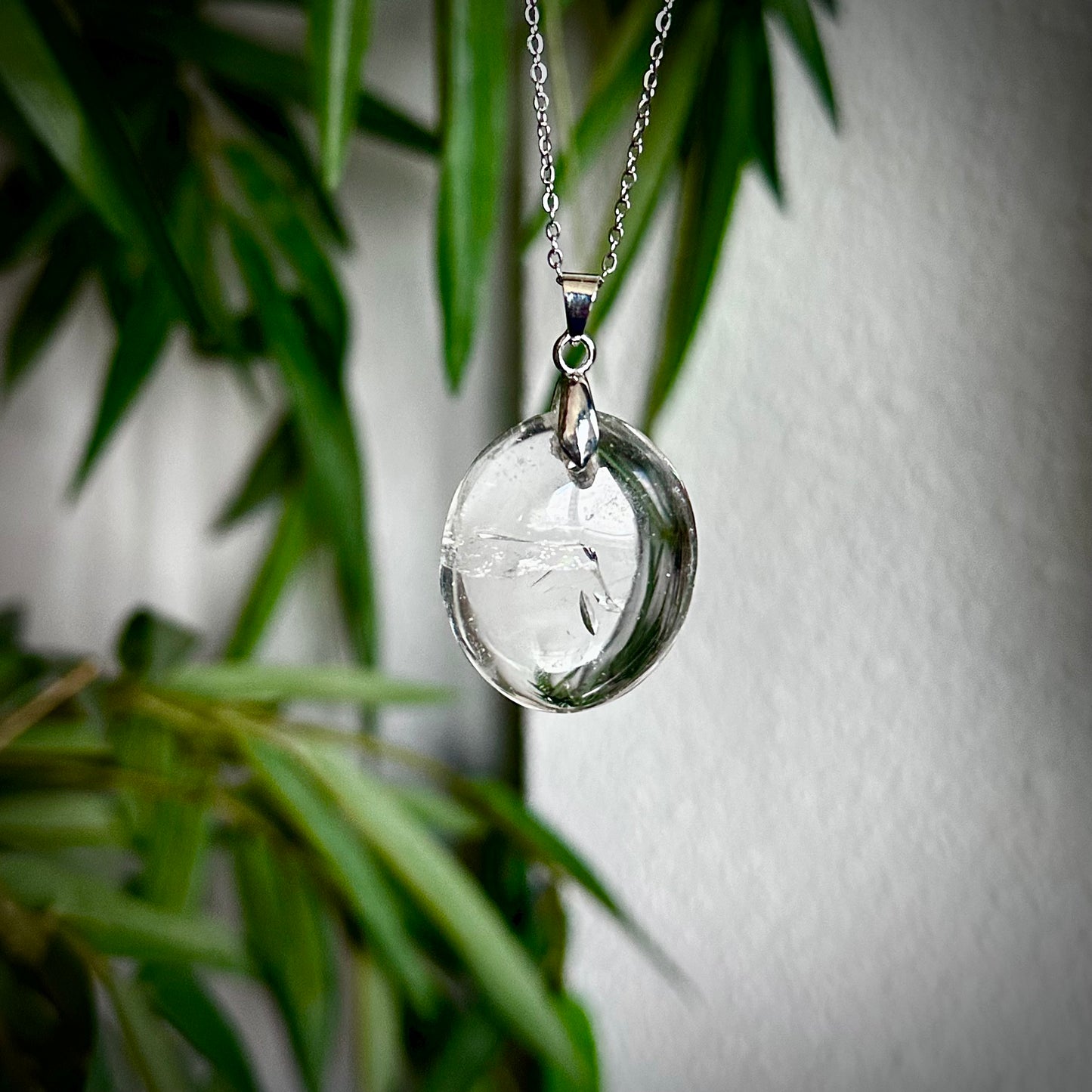 Bergkristal kettinghangers - zilver