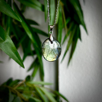 Labradoriet kettinghangers - zilver