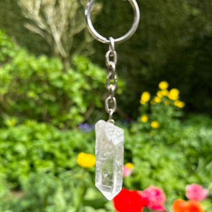 Bergkristal sleutelhanger