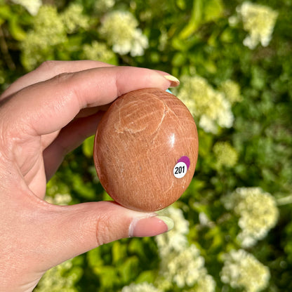 Perzik maansteen handsteen #201